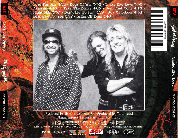 MOTORHEAD - SNAKE BITE LOVE CD - Slika 2