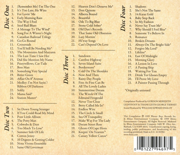 LIGHTFOOT GORDON - SONGBOOK CD4 - Slika 2