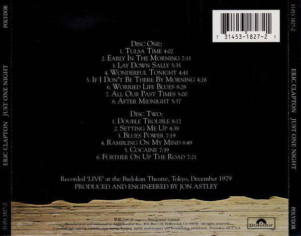 CLAPTON ERIC - JUST ONE NIGHT...REMASTER CD2 - Slika 2