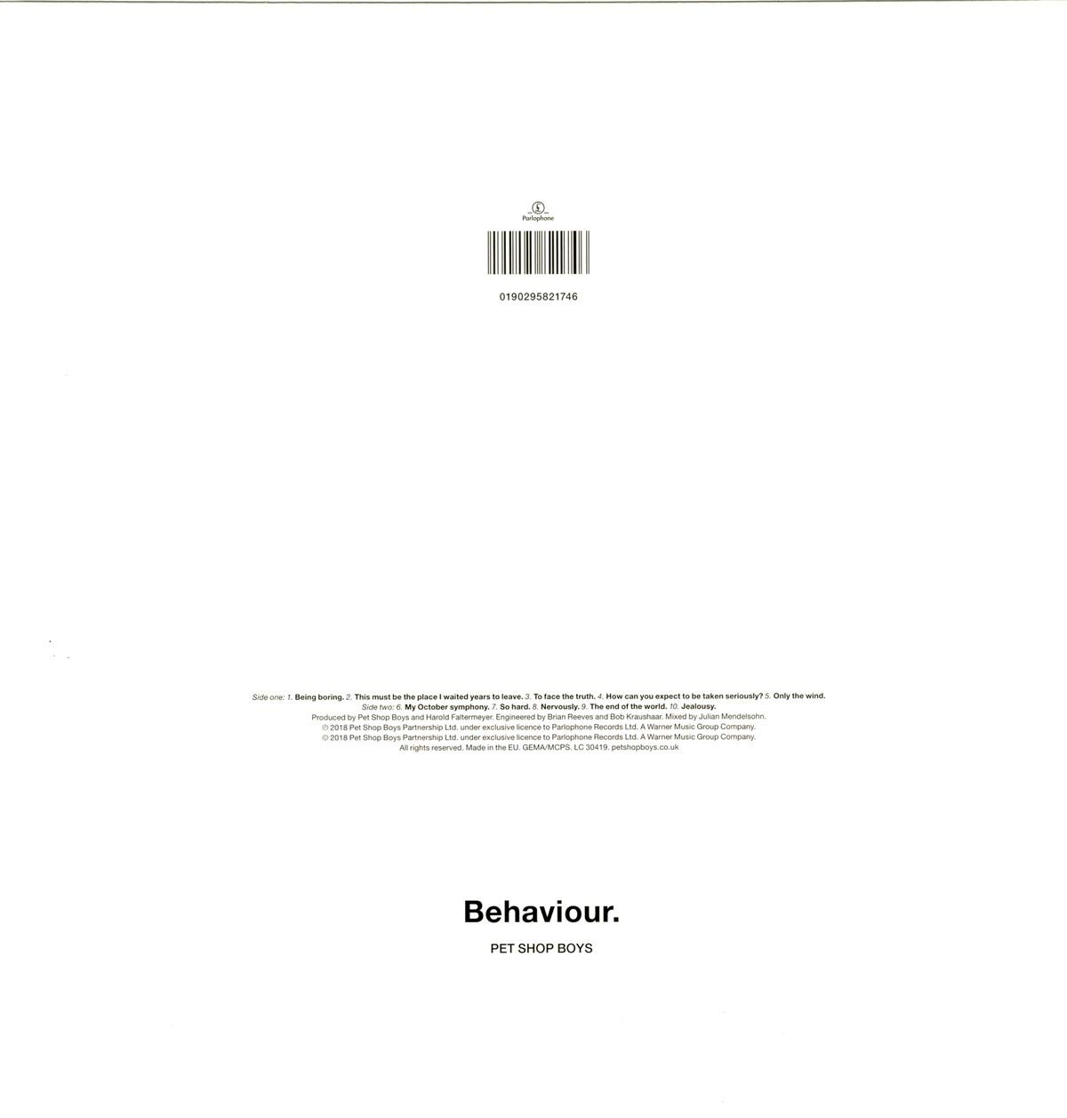 PET SHOP BOYS - BEHAVIOUR LP - Slika 2