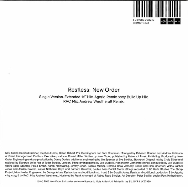 NEW ORDER – RESTLESS…CD-M