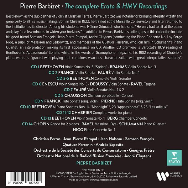 BARBIZET PIERRE – COMPLETE ERATO & HMV RECORDINGS CD14