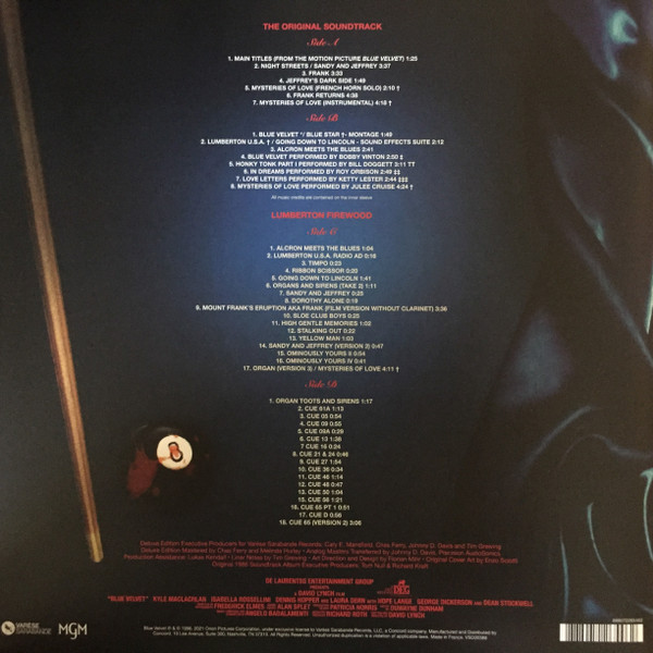 O.S.T. - BLUE VELVET marbleized blue vinyl RSD 2022 LP2 - Slika 2