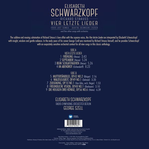SCHWARZKOPF ELISABETH – VIER LETZTE LIEDER…LP