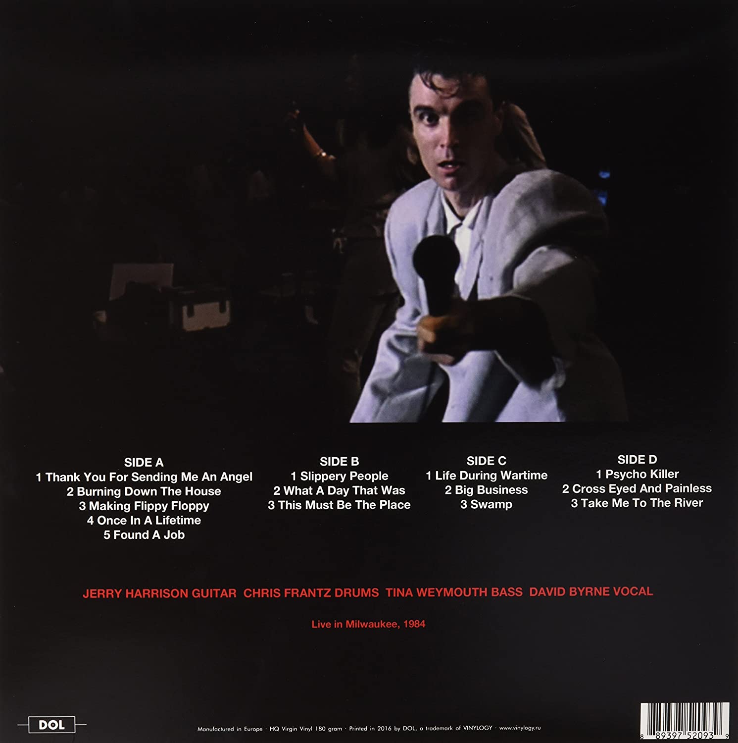 TALKING HEADS -STOP MAKING SENSE TOUR-LIVE IN MILWAUKEE 1984 red vinyl LP2 - Slika 2