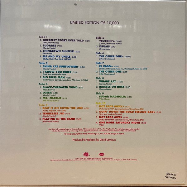 GRATEFUL DEAD - WEMBLEY EMPIRE POOL '72 RSD 2022 LP5 - Slika 2