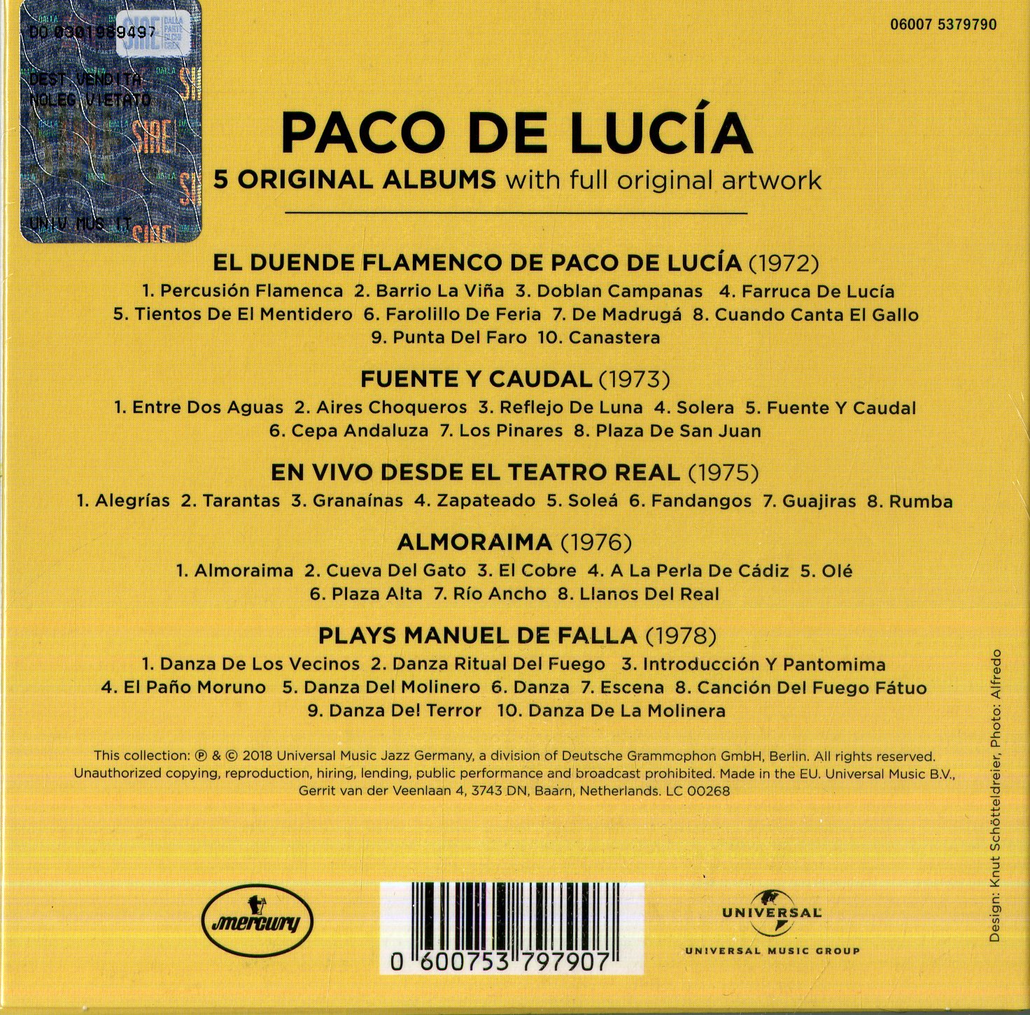 PACO DE LUCIA - 5 ORIGINAL ALBUMS - Slika 2