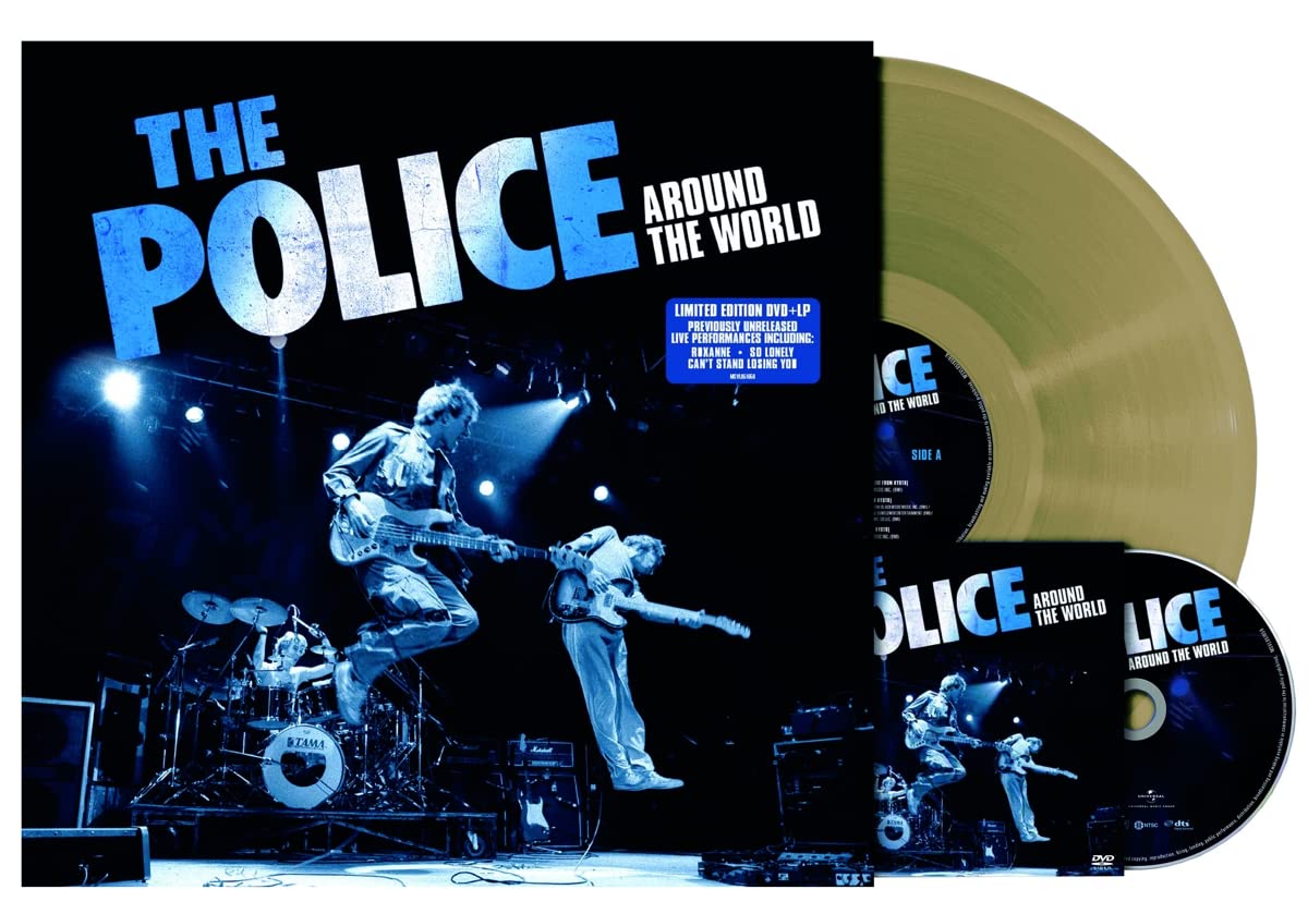 POLICE - AROUND THE WORLD limited edition gold vinyl LPDVD