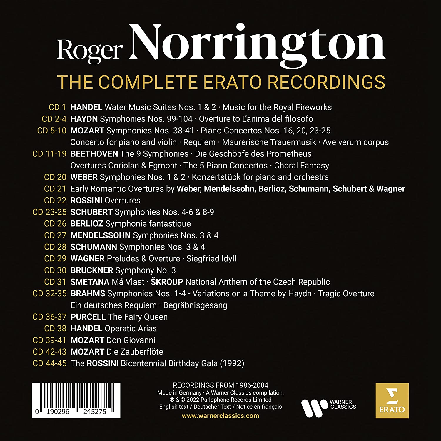 NORRINGTON ROGER - COMPLETE ERATO RECORDINGS BOX CD45 - Slika 2
