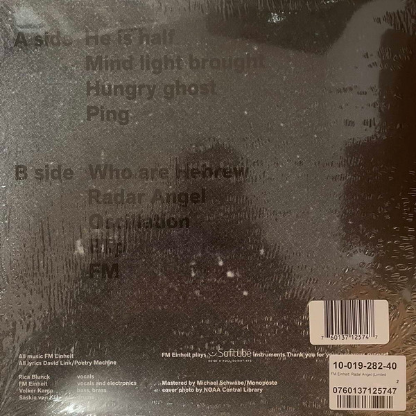FM EINHEIT DAVID LINK FEAT. POETRY MACHINE - RADAR ANGEL ltd gray vinyl LP - Slika 2
