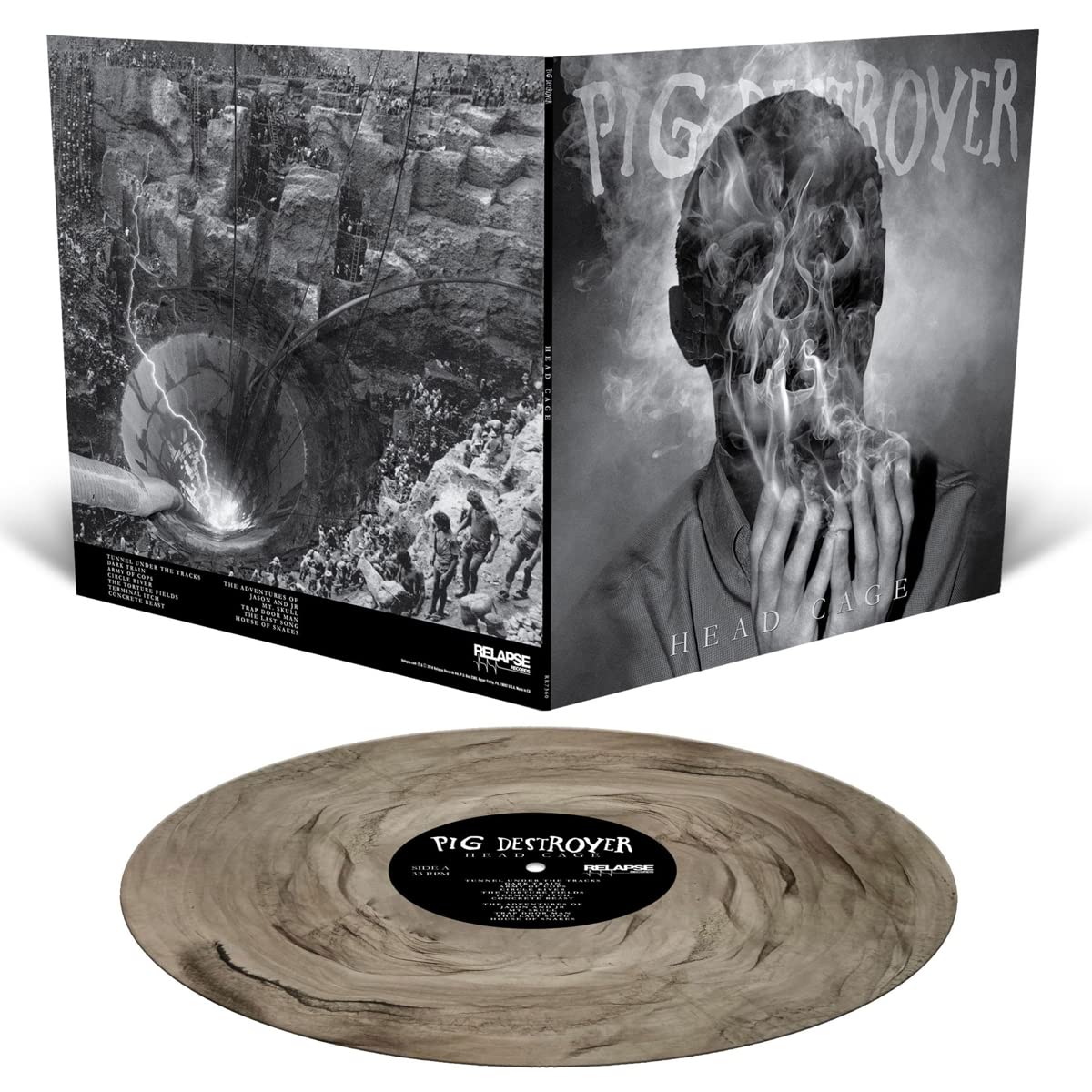 PIG DESTROYER - HEAD CAGE clear black smoke vinyl LP