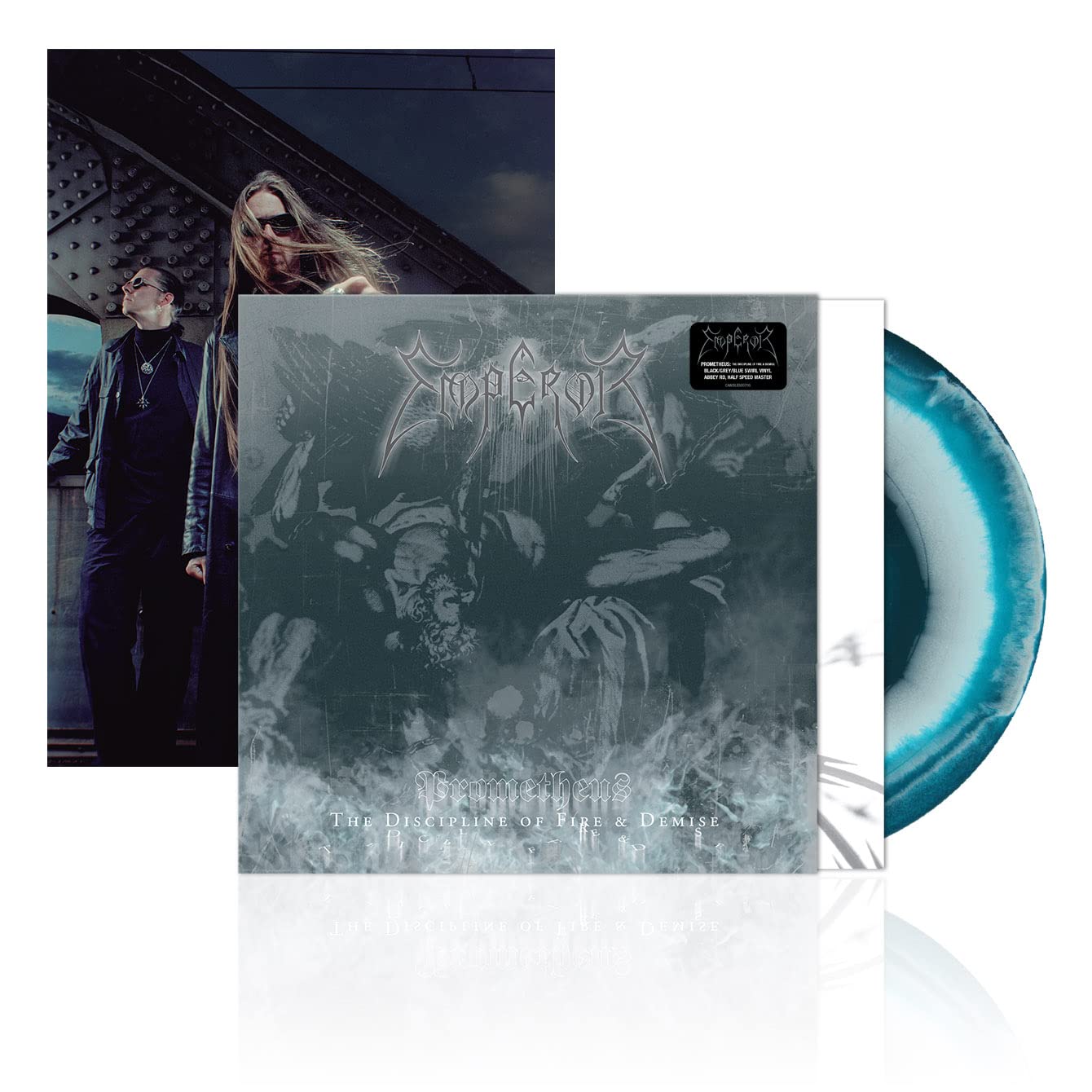 EMPEROR - PROMETHEUS DISCIPLINE OF FIRE & DEMISE black grey blue vinyl LP