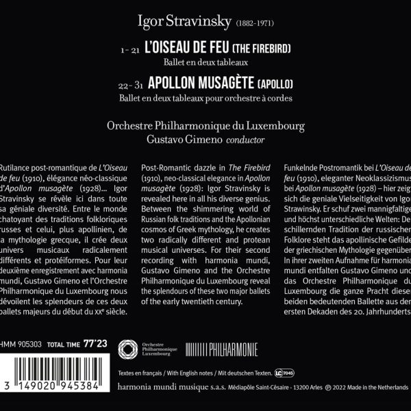 STRAVINSKY/GIMENO – L’OISEAU DE FEU CD