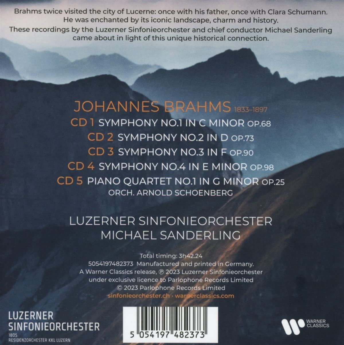 SANDERLING MICHAEL - BRAHMS:FOUR SYMPHONIES - Slika 2