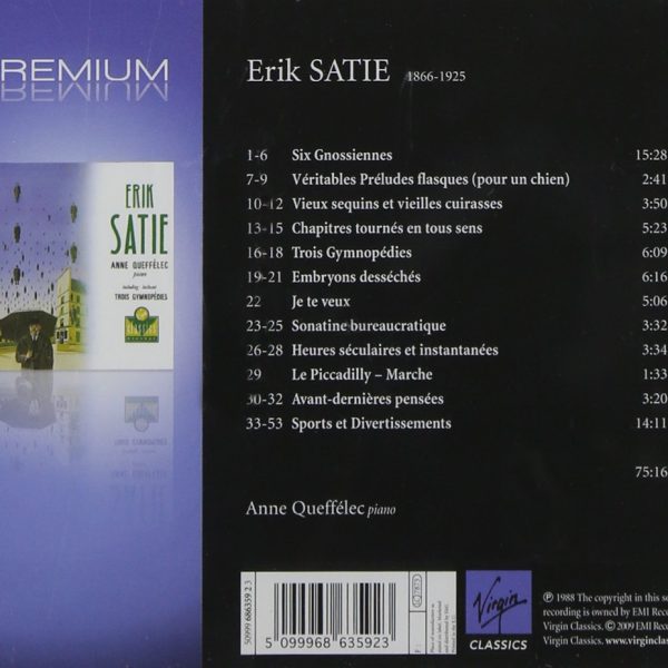 SATIE/QUEFFELEC – GYMNOPEDIES CD