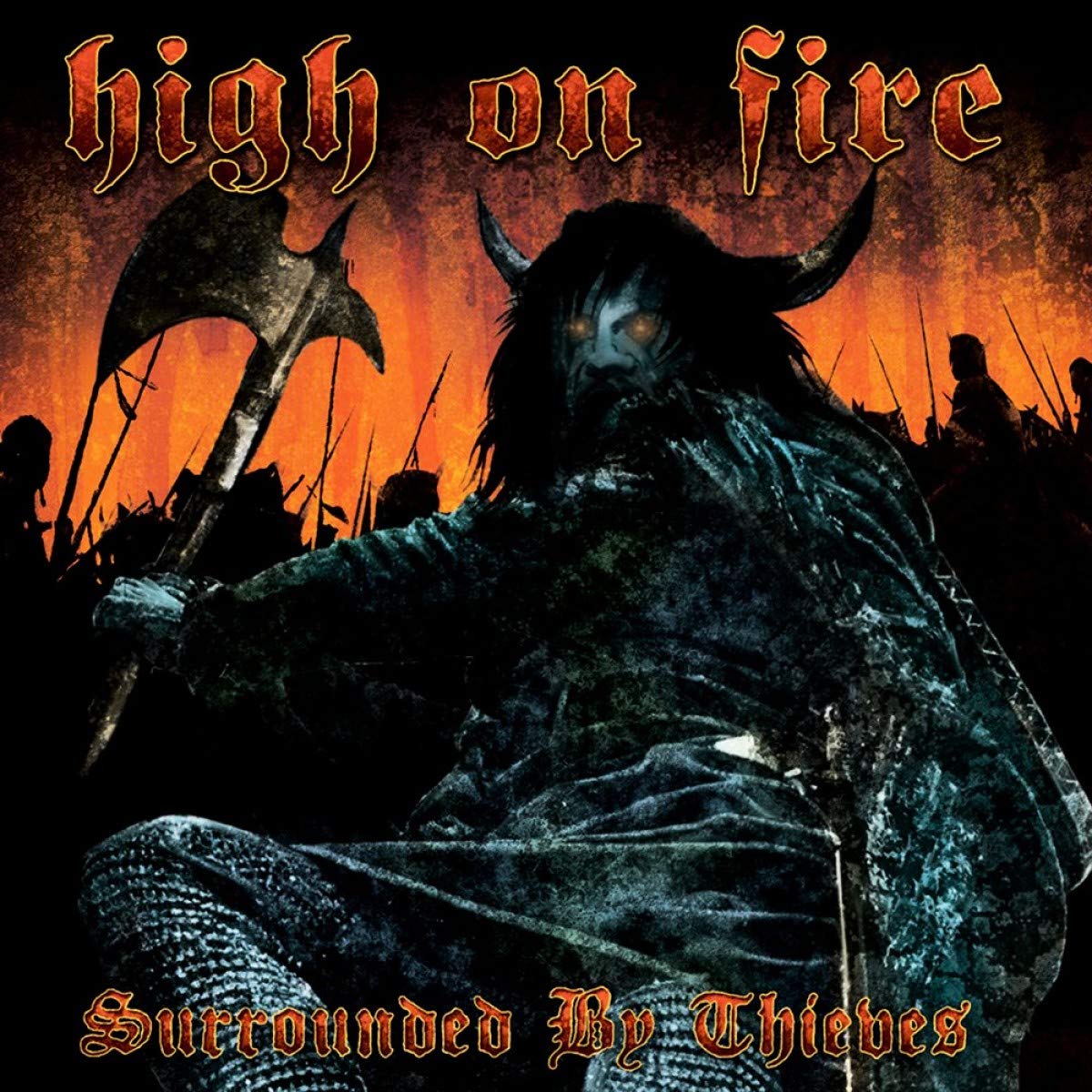 HIGH ON FIRE - SURROUNDED BY THIEVES blue splattered vinyl LP2