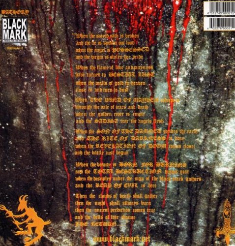 BATHORY - RETURN OF DARKNES LP - Slika 2