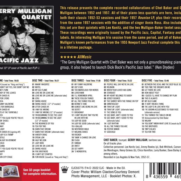 BAKER CHET & MULLIGAN GERRY – COMPLET RECORDINGS 1952-1957 CD5