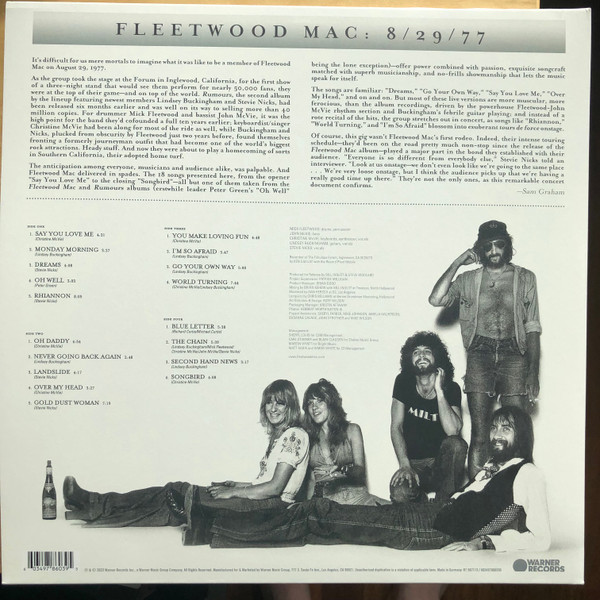 FLEETWOOD MAC - RUMOURS LIVE 1977 ltd crystal clear vinyl LP2 - Slika 3