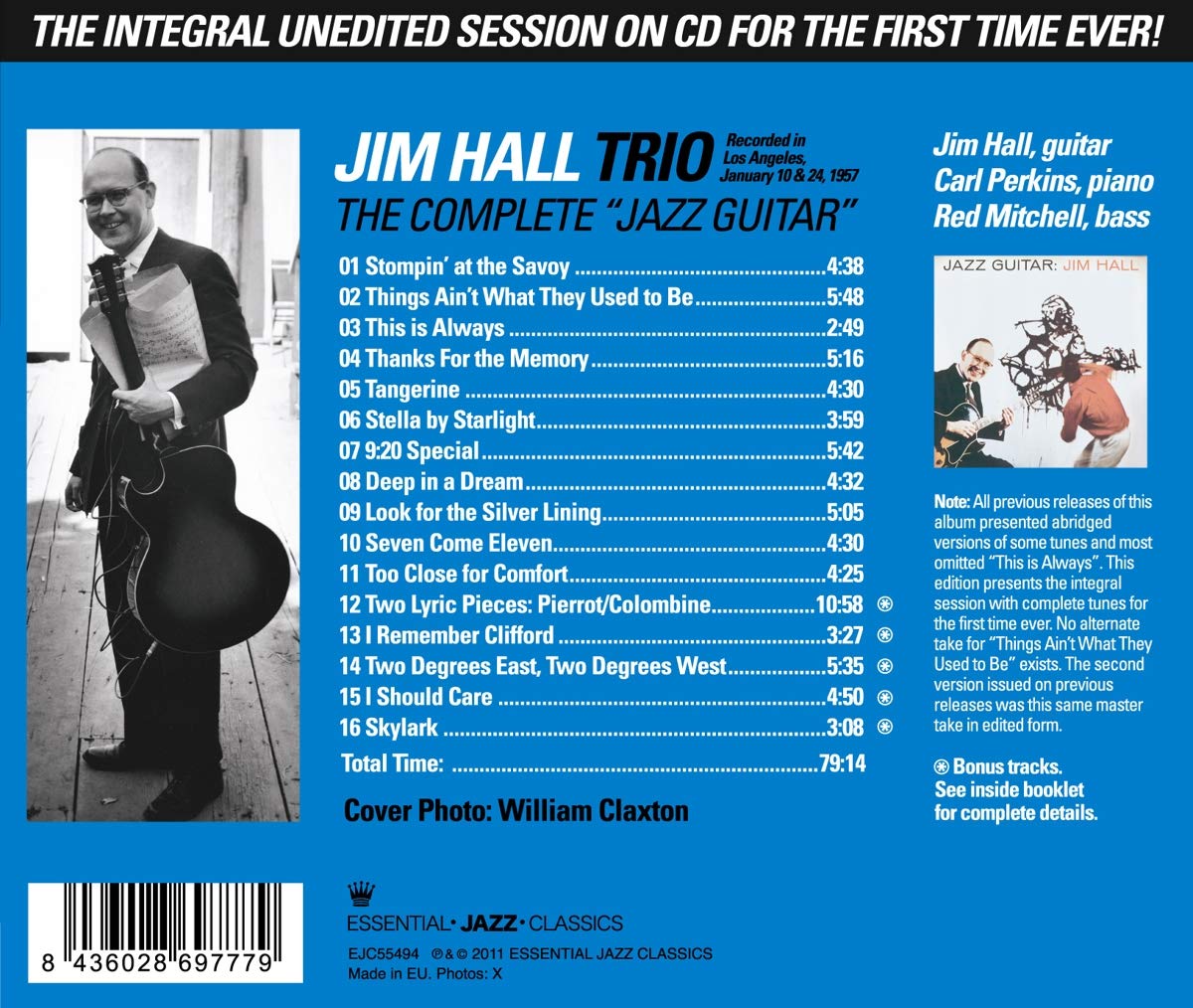 HALL JIM - COMPLETE 'JAZZ GUITAR' CD - Slika 2