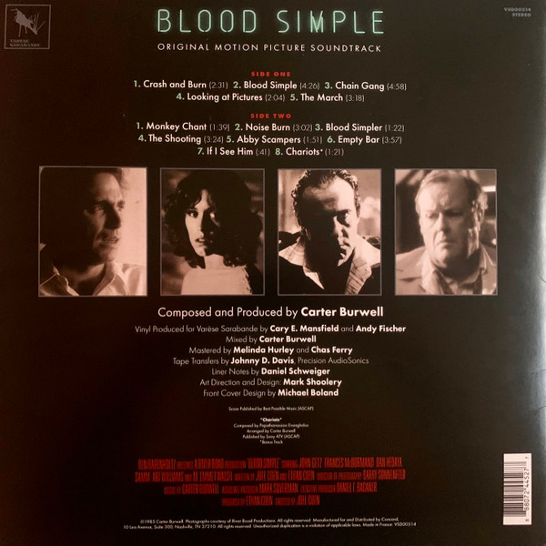 O.S.T. - BLOOD SIMPLE deluxe edition black friday 2023 vinyl LP - Slika 3