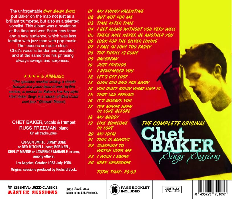 BAKER CHET - COMPLETE ORIGINAL SINGS SESSIONS CD - Slika 2