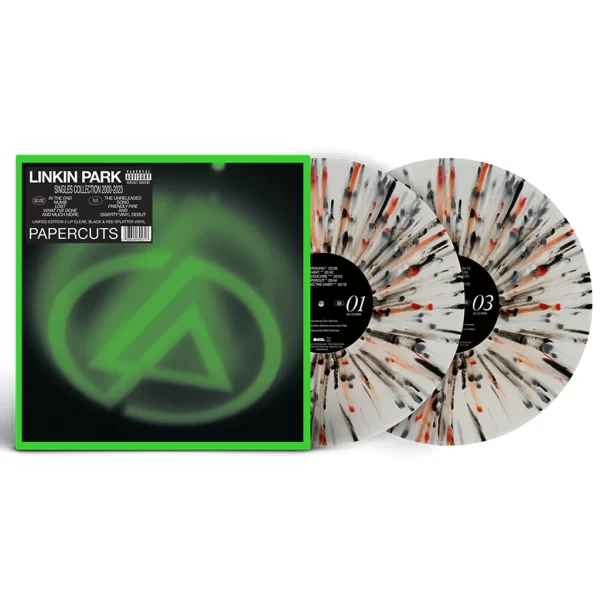 LINKIN PARK – Papercuts (Singles Collection 2000-2023) – 2LP – Clear w/ Black & Red Splatter Vinyl