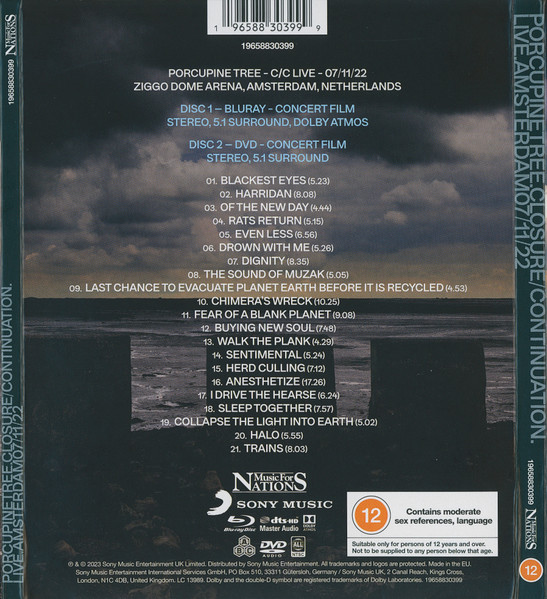 PORCUPINE TREE – CLOSURE / CONTINATION LIVE AMSTERDAM 2022 BRDD
