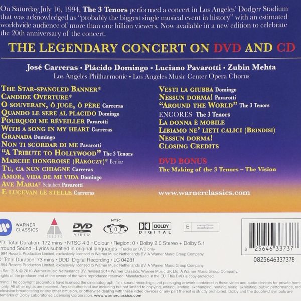 3 TENORS – 3 TENORS IN CONCERT 1994 CDVD