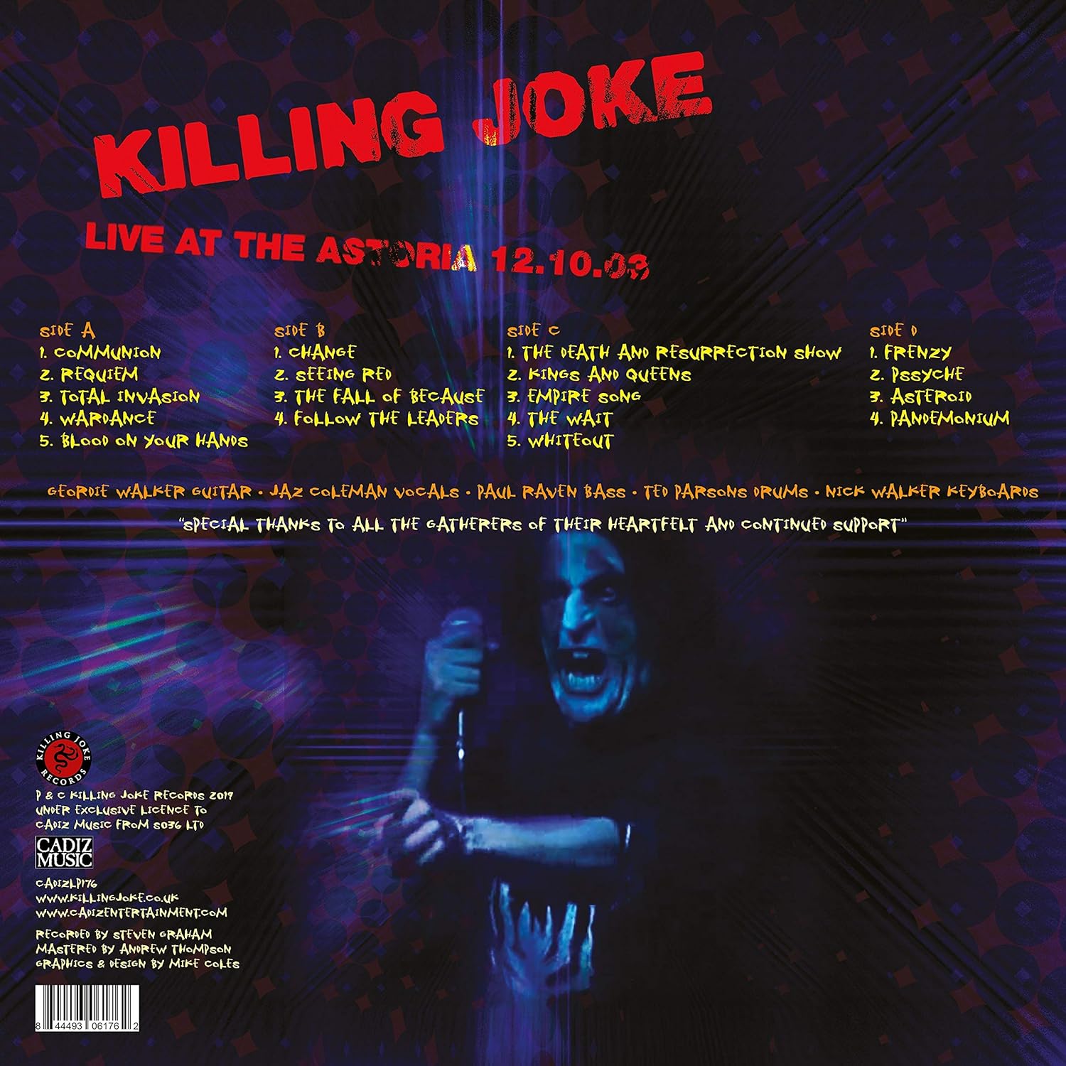 KILLING JOKE - MALICIOUS DAMAGE- LIVE AT THE ASTORIA blue vinyl LP2 - Slika 2