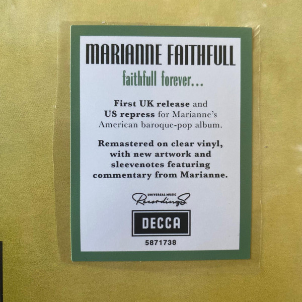 FAITHFULL MARIANNE - FAITHFULL FOREVER RSD 2024 clear vinyl Lp - Slika 2