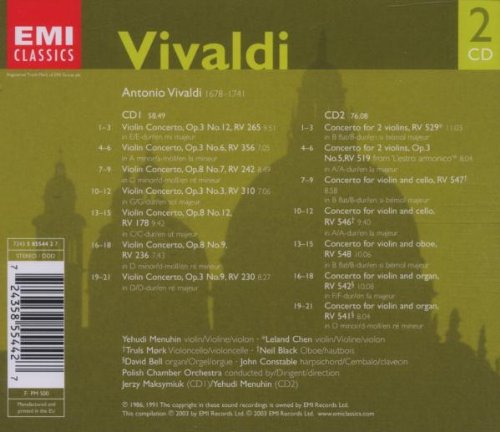 VIVALDI/MENUHIN - VIOLIN CONCERTOS CD2 - Slika 2