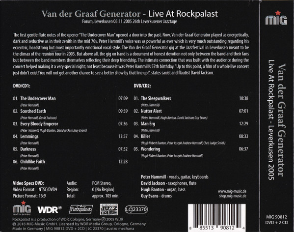 VAN DER GRAAF GENERATION - LIVE AT ROCKPALAST LEVERKUSEN 2005 CD2D2 - Slika 2