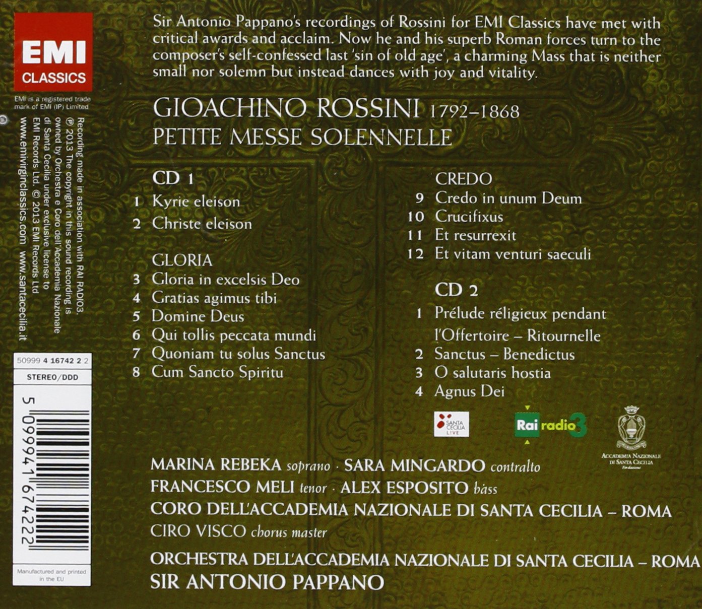 ROSSINI/PAPPANO - PETITE MESSE SOLENNELLE CD2 - Slika 2