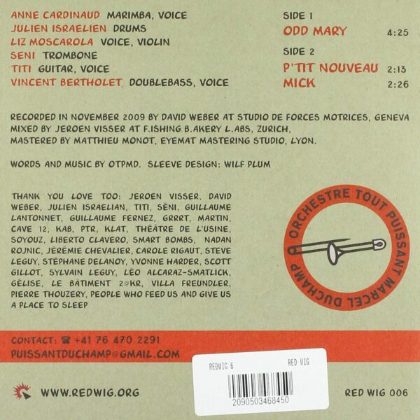 ORCHESTRE TOUT PUISSANT MARCEL DUCHAMP – ODD MARY 7”