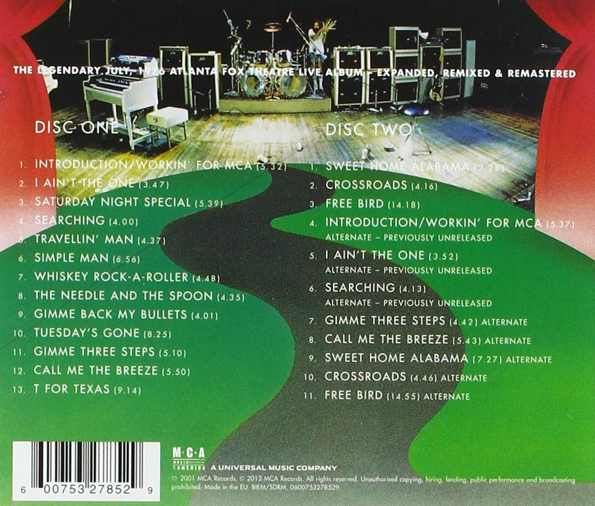 LYNYRD SKYNYRD - ONE MORE FROM THE ROAD (deluxe edition) CD2 - Slika 2