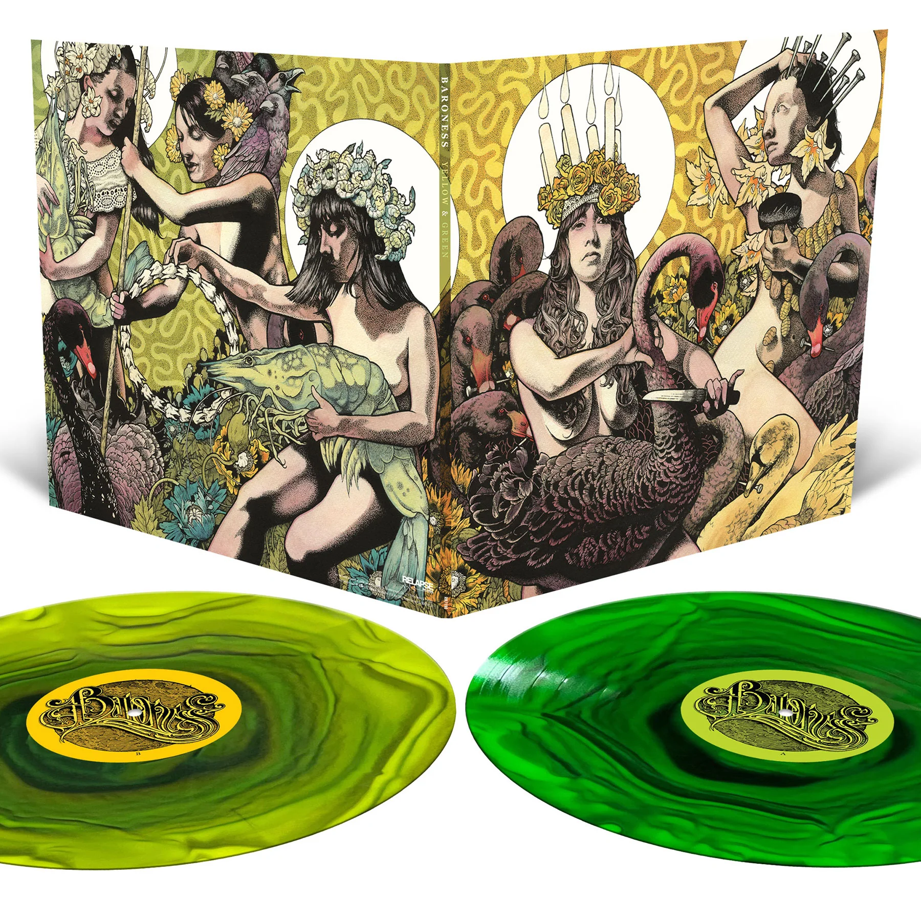 BARONESS - YELLOW & GREEN ripple edition vinyl LP2