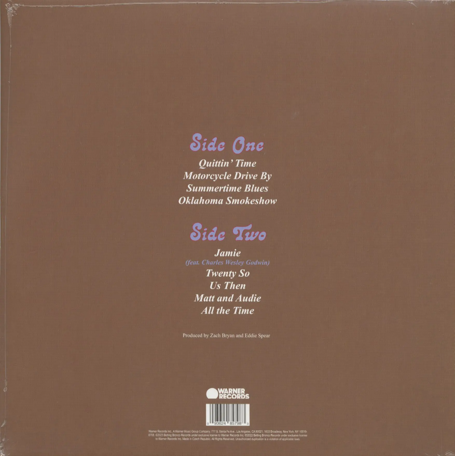 ZACH BRYAN - SUMMERTIME BLUES LP - Slika 2