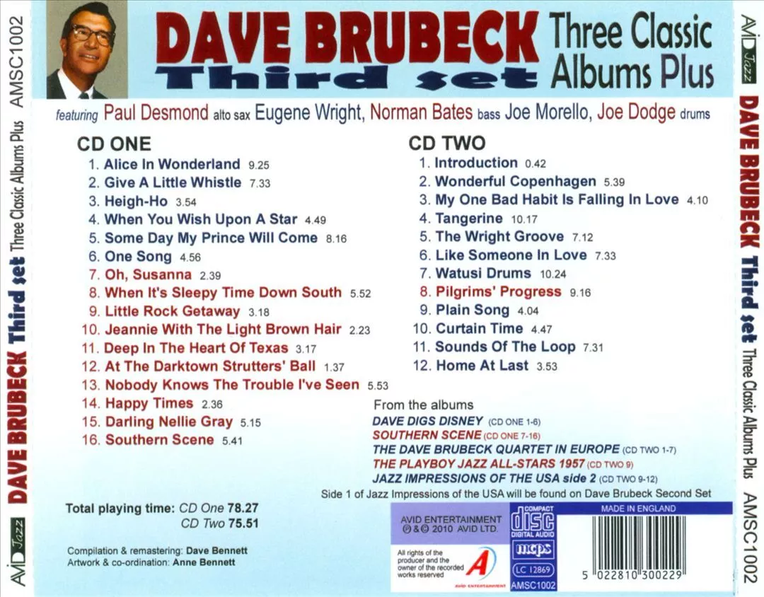 BRUBECK DAVE - FOUR CLASSIC ALBUMS CD2 - Slika 2