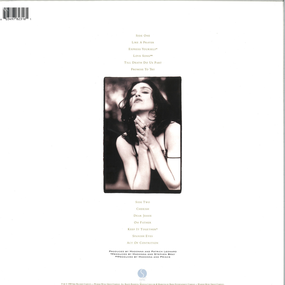 MADONNA - LIKE A PRAYER ltd silver vinyl LP - Slika 2