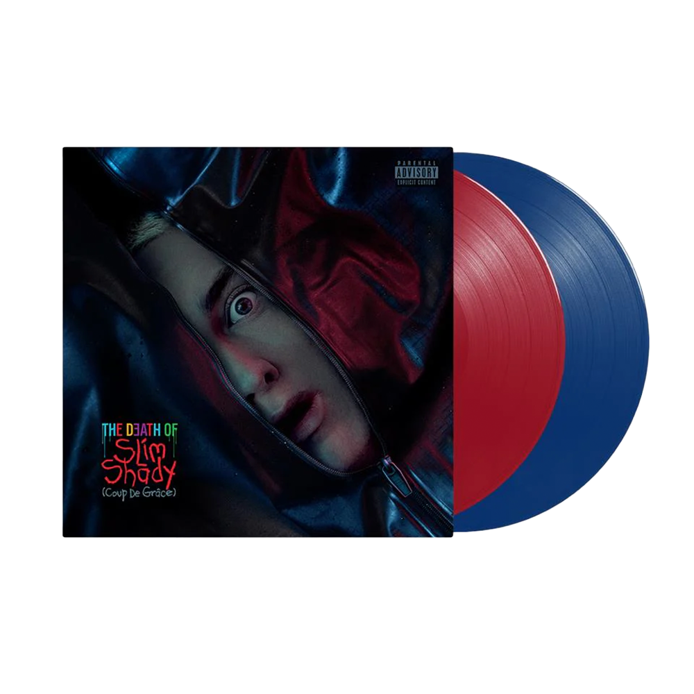 EMINEM - DEATH OF SLIM SHADY red & blue vinyl LP