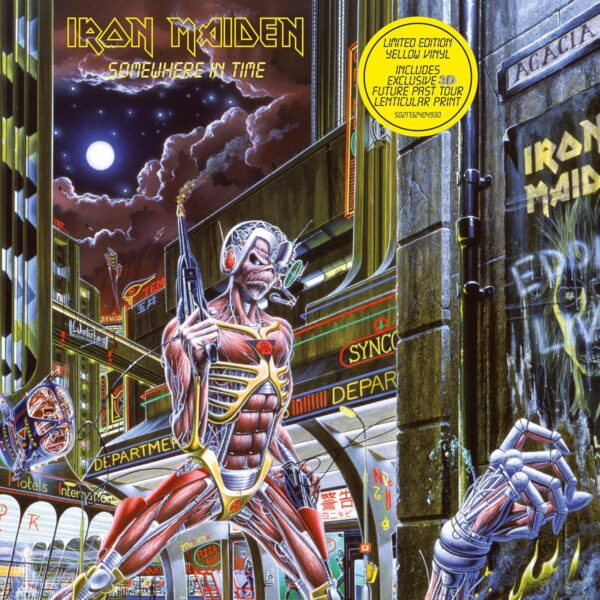 IRON MAIDEN – SOMEWHERE IN TIME LP (“LIMITED Yellow Vinyl and 3D Future Past Tour Print”)