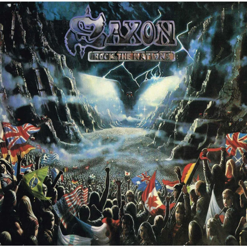 SAXON - ROCK THE NATIONS tri-colour vinyl LP