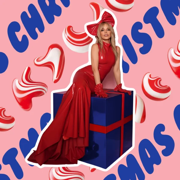 MINOGUE KYLIE – KYLIE CHRISTMAS pink and white marble vinyl LP