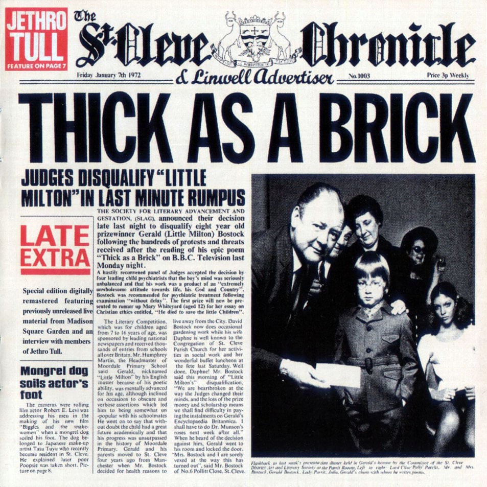 JETHRO TULL - THICK AS A BRICK ltd vinyl LP